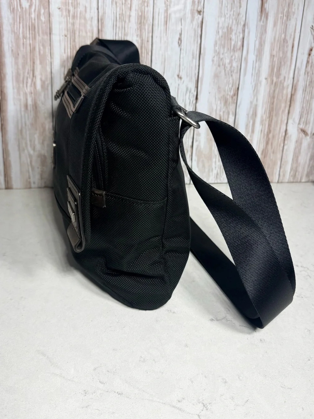TUMI Alpha Bravo Beale Mini Messenger Bag Black Ballistic Nylon Crossbody 22371